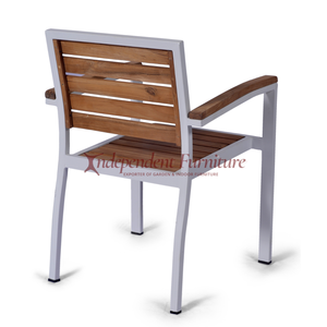 Chaise de jardin d'extérieur minimaliste en aluminium et teck moderne pour la maison et l'hôtel pour meubles de patio - Product Image 3