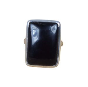 แหวนที่สมบูรณ์แบบพลอยโอนิกซ์สีดำธรรมชาติ925แข็งเงินสเตอร์ลิงแฮนด์เมดเครื่องประดับแหวนเงินแท้925แหวนเครื่องประดับ - Product Image 1