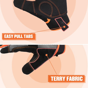 Guantes DE TRABAJO mecánicos de cuero de grano de vaca de protección de manos industriales Guantes mecánicos traseros laminados de LICRA transpirables - Product Image 4