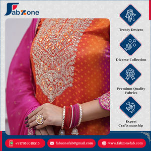 Nueva colección de diseñador Pure Chinnon bordado pesado completamente cosido listo para usar Dori-Sequence Work Top-Bottom Dupatta Set - Product Image 4