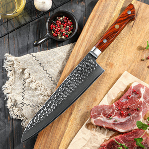 Cuchillo de Chef de cocina Premium Damasco, mango de madera de acero, Apto para lavavajillas, personalizable, duradero, borde afilado, hecho a mano, Pakistán - Product Image 4