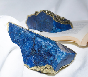 Vente en gros Agate Rangement de bureau Décoratif cristal naturel artisanat pierre naturelle serre-livres décoration de bureau serre-livres en agate dorée - Product Image 4