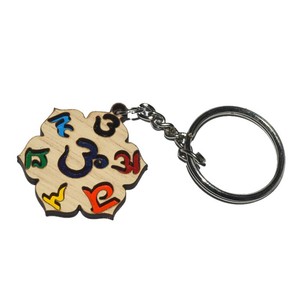 Llavero de cristal Om con chakra, metal de cobre e impresión de 2 colores |   Venta al por mayor - Product Image 4