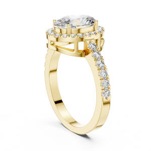 Anillo de compromiso de oro sólido de 14 quilates de inspiración vintage con racimo de diamantes de laboratorio de corte ovalado para ocasiones de boda - Product Image 4