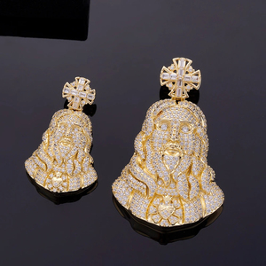 Pendentif Croix Jésus en Argent Sterling, Bijoux Hip Hop de Haute Qualité, Serti de Diamants Moissanite Baguette GRA, Effet 3D - Product Image 2