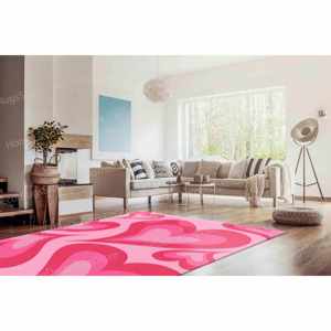 Pink Heart <b>Rug</b>, Girl Room <b>Rug</b>, Heart <b>Rug</b>, Pink <b>Rugs</b>, Children <b>Rug</b>,<b>Chenille</b> <b>Rug</b> - Product Image 3