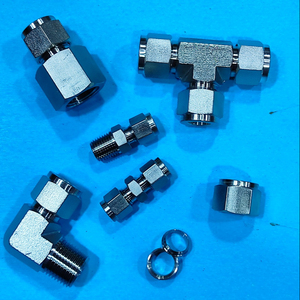 Doble virola de compresión de acero inoxidable 316 accesorios de tubo 1/16 \ "~ 1 \" Swagelok igual T Unión de ajuste en T para tubería - Product Image 3