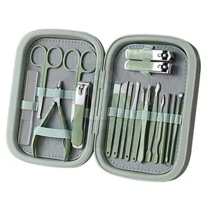 18PCS chuyên nghiệp thép không gỉ Nail Clipper Travel grooming Kit làm móng tay & Pedicure Set