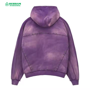 Sweat à capuche zippé streetwear personnalisé de haute qualité, double fermeture éclair, 100 % coton, séchage rapide, respirant, en polaire - Product Image 2