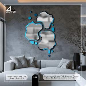 Meuble-lavabo de salle de bain élégant et irrégulier avec cadre en acier inoxydable luxueux revêtu de PVD - Product Image 4