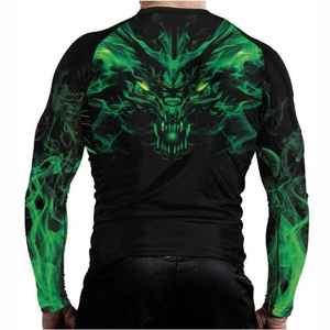 Nouveau Design Logo Personnalisé Sublimé Rash guard Short Sleeve Surf MMA BJJ Compression Concevez Votre Propre BJJ - Product Image 5