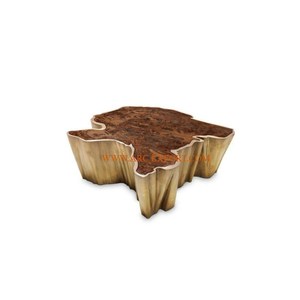 โต๊ะกลางทองเหลืองชุบทองวินเทจขนาดใหญ่โต๊ะกลางกาแฟออกแบบโลโก้ตามสั่ง - Product Image 1