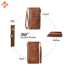 Venta al por mayor de gran capacidad de moda clásica de los hombres bolso de mano de cuero PU de negocios de moda de doble cremallera Cartera de capacidad - Product Image 4