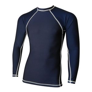 OEM al por mayor deportes de los hombres Rash Guard personalizado cuello redondo camisa de manga larga con transpirable Anti-UV características de protección de seguridad - Product Image 1