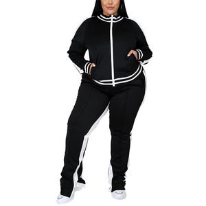 Chándal de talla grande de 2 piezas personalizado para mujer, novedad de 2025, chándal de talla grande con logotipo personalizado de último diseño para mujer - Product Image 1