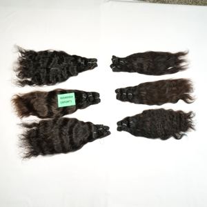 Vente en gros d'extensions de cheveux humains du temple indien vierge à cuticule alignée 100% meilleurs faisceaux de cheveux naturels ondulés non traités - Product Image 6