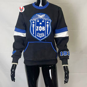 Sudadera a Rayas Azules y Blancas de Zeta Phi Beta con Letras de Algodón Suave y Chenilla para Miembros de la Hermandad, Moda Estilo Griego - Product Image 1