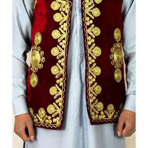 Gilet d'hiver sans manches pour homme, col en V, style afghan, élégant, fait main, broderie, respirant, séchage rapide, léger, OEM ODM - Product Image 5