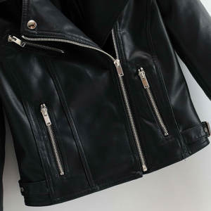 Chaqueta de Moto de piel de oveja auténtica con cremallera de nuevo estilo, chaqueta de bicicleta ajustada cálida para Invierno para mujer - Product Image 4