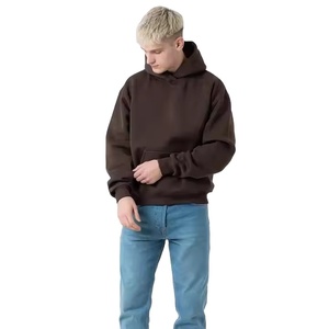 Sweat à capuche surdimensionné 100 % coton pour homme, broderie strass, style français 3D, polaire hiver anti-rétrécissement, service OEM - Product Image 2