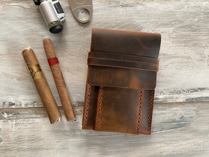 Caja de cigarros humidor de viaje de cuero genuino al por mayor para accesorios de cigarros - Product Image 5