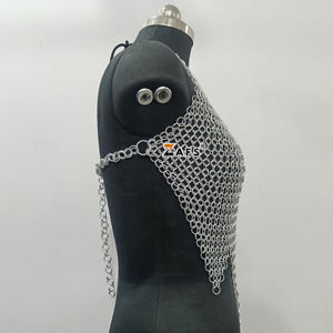 Venta al por mayor de aluminio ligero Chainmail Armor para las mujeres de lujo sin mangas Butted Ring Backless Club Party Wear - Product Image 5