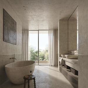 Bañera Acrílica Moderna con Calefacción, Textura de Piedra Premium, Bañera Independiente, Baño de Spa de Lujo para Hotel - Product Image 2