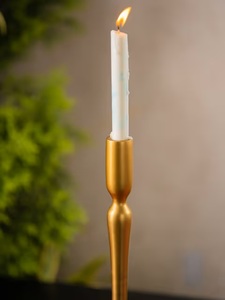 Juego de portavelas de Metal dorado de lujo, candelabros y farolillos decorativos de boda de lujo para bodas y ocasiones especiales - Product Image 3