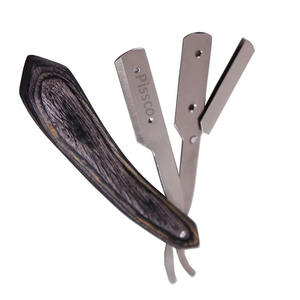 Maquinilla de Afeitar Recta Pissco de Alta Calidad para Barberos, Maquinilla Desechable para Salón con Mango de Madera Negra - Product Image 3