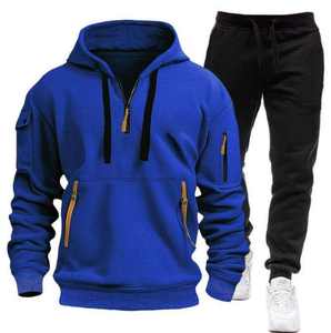 Venta al por mayor de chándales para hombre pulóver 2 piezas conjunto con capucha traje de jogging logotipo personalizado chándales con capucha para los hombres - Product Image 4