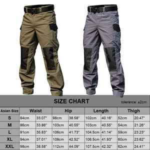 Pantalon cargo pour homme avec plusieurs poches, imperméable et décontracté pour le travail, style à devant plat pour la randonnée en plein air - Product Image 6