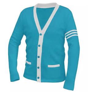 Suéteres Universitarios de Punto con Cuello en V y Mangas Largas, Decoración de Botones, Suéteres Casuales de Invierno OEM - Product Image 6