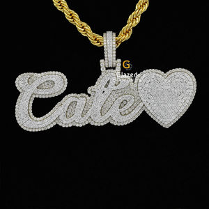 Unisex 925 Sterling <b>Silver</b> Round Brilliant Cut Moissanite Diamonds Hip Hop Style Pendants & <b>Charms</b> Fully Handmade - Product Image 4