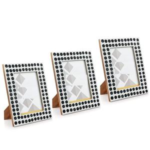 Home <b>Photo</b> <b>Frame</b> Polka Dot Design-Portrait Landscape Orientation <b>8x6</b> Black Painting Vintage Picture <b>Frame</b> wall mount table top - Product Image 3