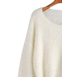 Manufacturer Custom <b>Womens</b> <b>White</b> Knit Cropped Sweater Long Sleeve Soft Winter Pullover Casual Fashion Top <b>For</b> <b>Women</b> Autumn Wear - Product Image 3