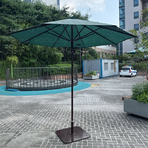 K-Premium Steel Foldable Outdoor Parasol | KOOLA CENTRA 3M (10 Ft) Center Post Umbrella for Gym Hotel & Park Use - Product Image 1