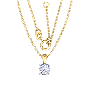 Collier en or blanc 14 carats avec diamant cultivé en laboratoire 1cts pour femmes de haute qualité avec chaîne de corde de couleur VS Clarity EF pour les fêtes de mariage - Product Image 1