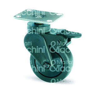 WHEEL covered <b>Art</b>. 173/BIS in thermoplastic polyurethane with swivel <b>pin</b> and brake - Product Image 1