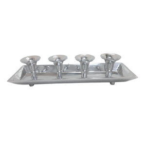 Precio al por mayor Serve Ware Rect Tray W/ 4 Candle Iron Designer Bandeja niquelada hecha a mano personalizada a granel - Product Image 5