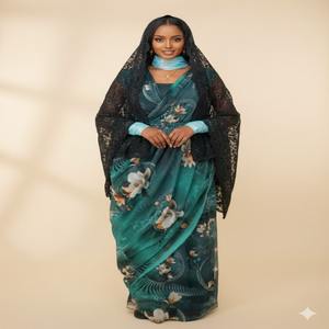 ผ้าโซมาเลียแบบดั้งเดิมที่เป็นที่นิยมอย่างมาก หรูหรา ทันสมัย ทอแบบแจ็คการ์ด น้ำหนักเบา ลายดอกไม้แบบนามธรรม สวยงาม - Product Image 1