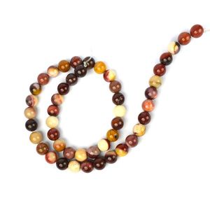 Perles lisses en jaspe Mookaite naturel de 8 mm, pierres précieuses certifiées par un tiers, marque Chakralume, pour la fabrication de bijoux, bracelets et colliers - Product Image 1