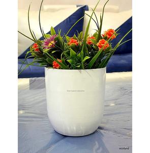 Lot de pots de fleurs en métal en gros, ovales, blancs, pour la décoration intérieure et extérieure - Product Image 1
