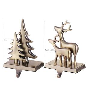 ถุงน่องผู้ถือต้นคริสต์มาสตกแต่งบ้านโลหะอลูมิเนียมถุงน่องผู้ถือตะขอโลหะที่กําหนดเองซานต้าออกแบบถุงน่องผู้ถือ - Product Image 2