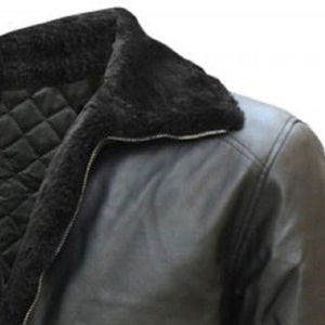 Veste en cuir haut de gamme OEM pour hommes avec col en fourrure Vestes en cuir de mode quantité minimale de commande bas de haute qualité grande taille - Product Image 4