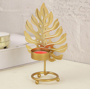 Classic Candle Holder <b>Leaf</b> Shape Cast Aluminum Candle Holders Wedding and Festival Decoration Tealight Holder - Product Image 1