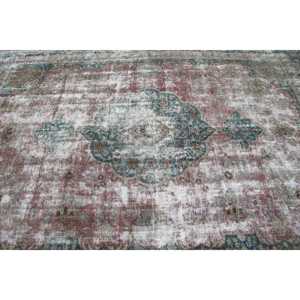 Alfombra Vintage, Alfombra Turca de 7.8x10.2 pies, Alfombra de Lana Roja Abstracta - Product Image 4