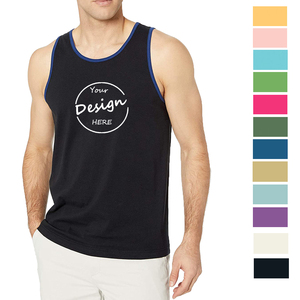 Custom Screen Print <b>Men's</b> Casual Retro Slim Fit Undershirts Sleeveless Shirts Workout Gym <b>Muscle</b> Running Ringer Tank <b>Top</b> - Product Image 1