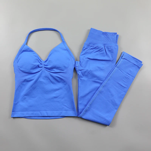 ชุดเลกกิ้งผู้หญิงแบบไร้รอยต่อชุดโยคะฟิตเนสรัดรูปกางเกงเลกกิ้งเสื้อกล้ามบุนวมชุดออกกำลังกาย - Product Image 5