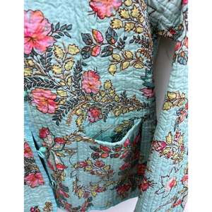 Veste bomber réversible en coton matelassé style bohème avec patchwork floral et logo personnalisé, taille XL - pour le printemps et l'automne - Product Image 5