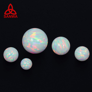 Distribuidor directo de ópalo sintético impregnado de polímero, sueltas redondas en OP05, azul del Pacific, joyería hecha a mano de plata - Product Image 5